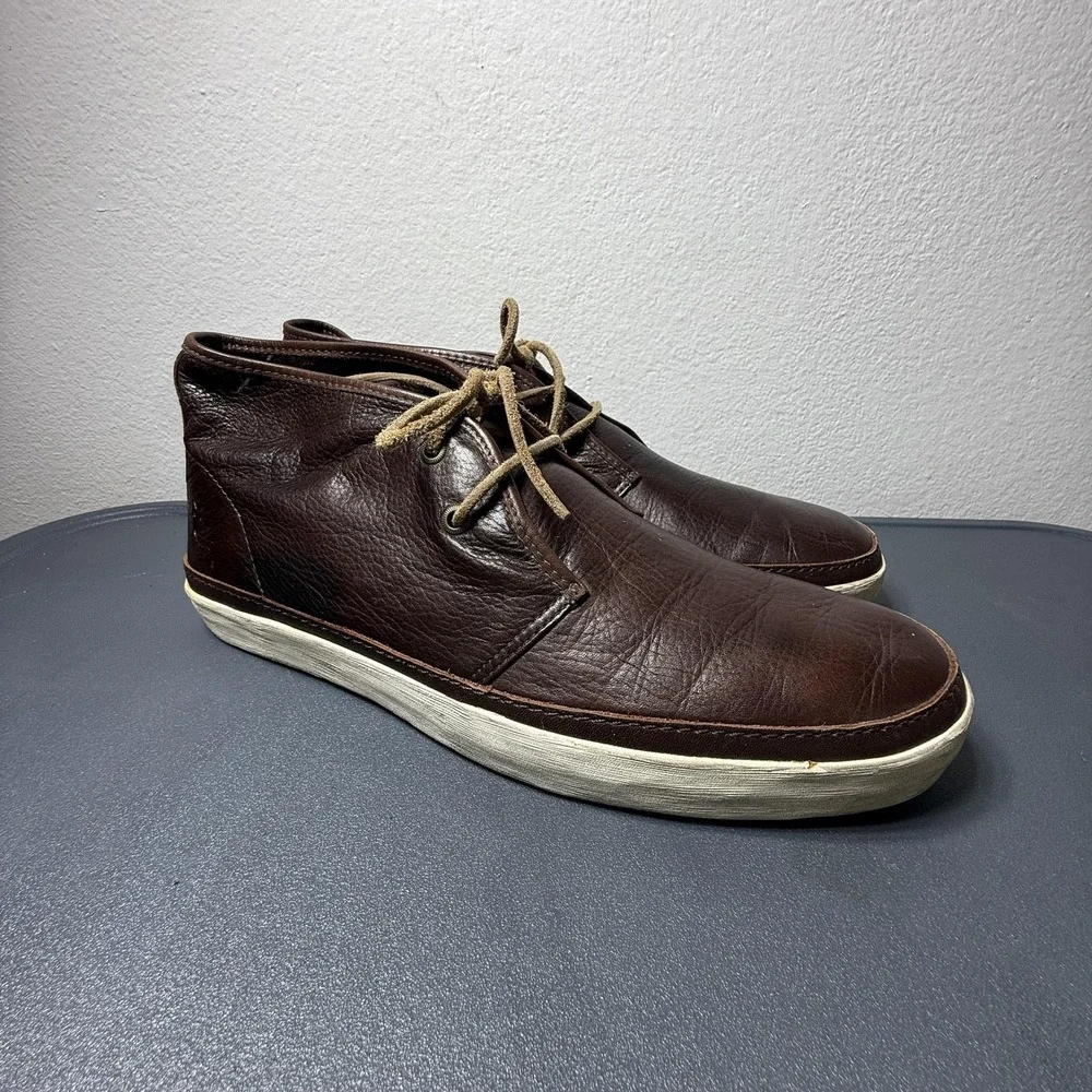 Frye Shoes‎ Mens Size 11.5 45 Brown Leather Lace Up Chukka Casual Sneakers